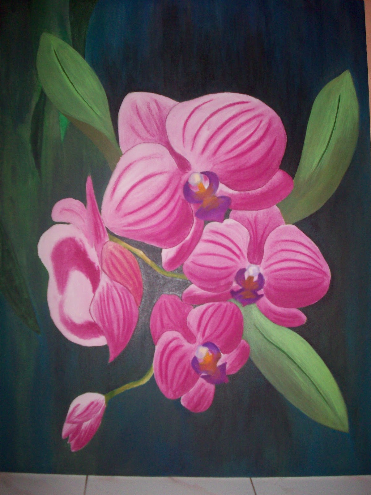 SENI BUDAYA Lukisan Bunga Anggrek 