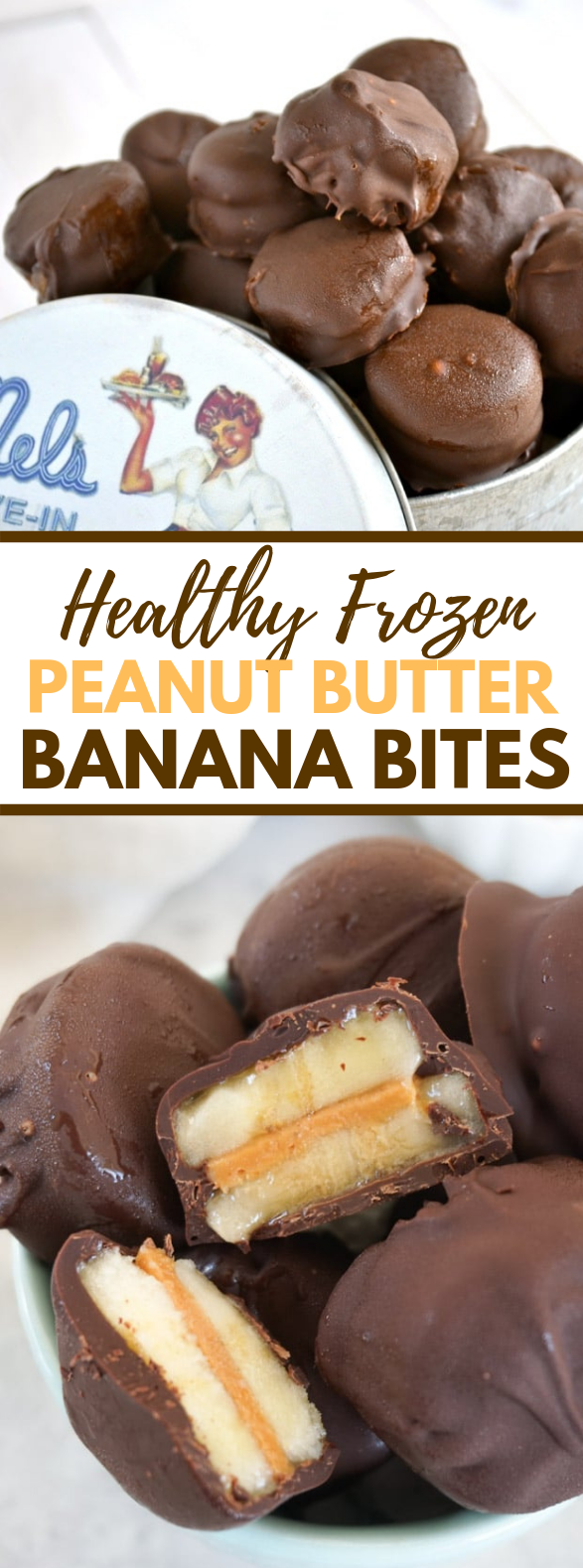 Frozen Chocolate Peanut Butter Banana Bites #healthy #diet