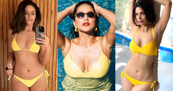 yellow bikini sexy body bollywood actress