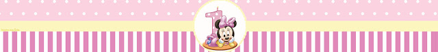 Minnie First Year in Pink: Free Printable Candy Bar Labels. 