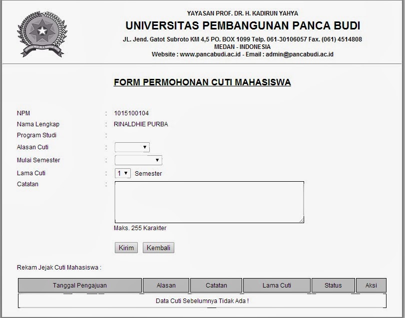 Contoh format surat cuti kuliah  Akuntt.com