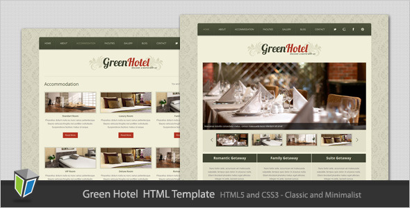 Green Hotel - Classic and Minimalist HTML Template - Travel Retail