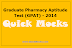 Graduate Pharmacy Aptitude Test (GPAT) - 2014 | Free Mock Test