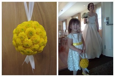 Yellow Flower Girl Pomander