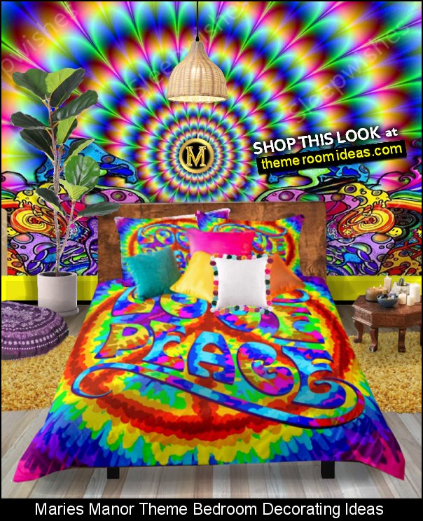 Decorating Theme Bedrooms Maries Manor 70s Bedroom Decor Groovy Bedroom Ideas Flower Power 60s 70s Decorating Peace Sign Decor Hippie Bedrooms Groovy 70 S Decorating Smiley Face