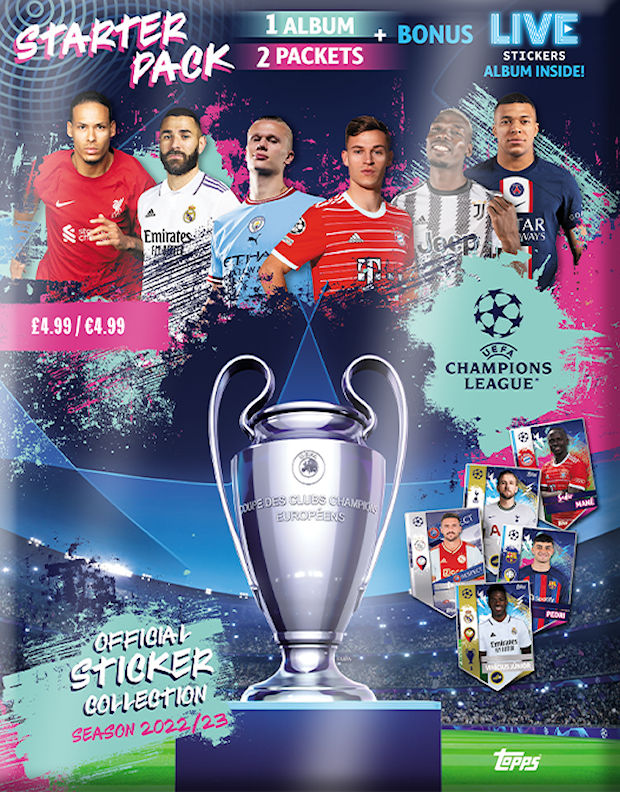 Mellow Demonteer binnenvallen Football Cartophilic Info Exchange: Topps - UEFA Champions League Official  Sticker Collection 2022/23 (09) - Starter Pack - UK