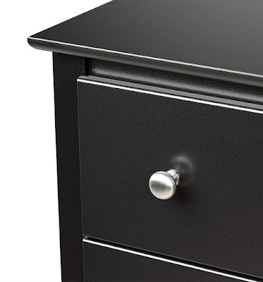 Tall 2-Drawer Nightstand with Round Brushed Nickel Knobs