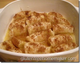 baked bananas in baking dish