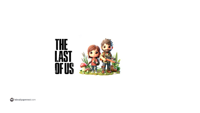 The Last of Us 3D Cute Ellie and Joel in Pixar Style HD Wallpaper