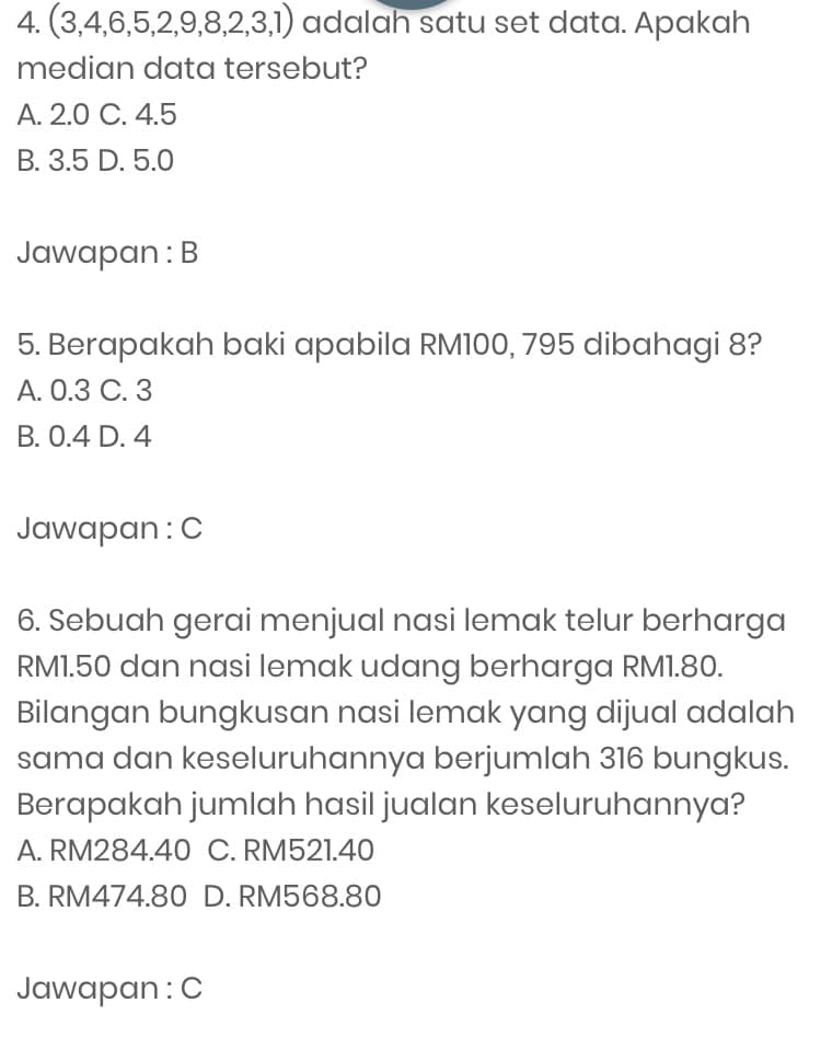 Contoh Soalan Psikometrik SPA 2019