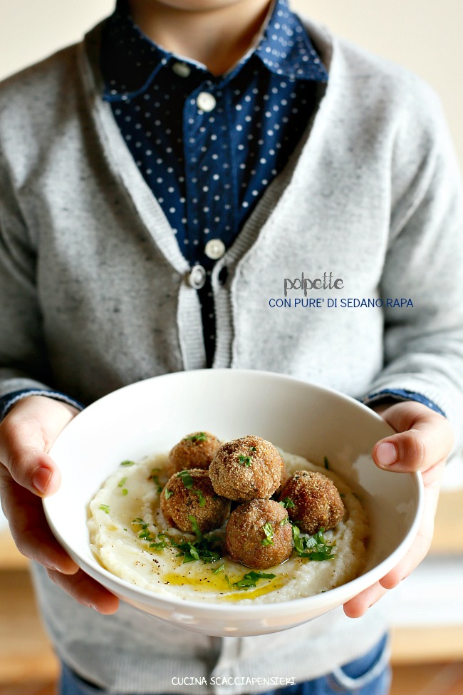 Polpette di carne con pure' di sedano rapa