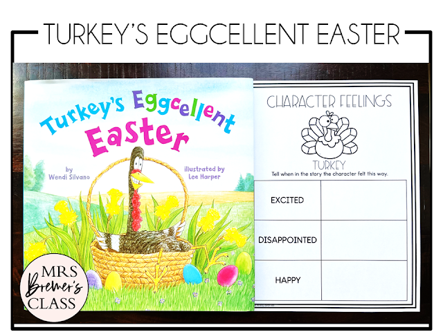 Turkey's Eggcellent Easter book activities unit with read aloud companion printables, reading comprehension worksheets, literacy lesson ideas, and a craft