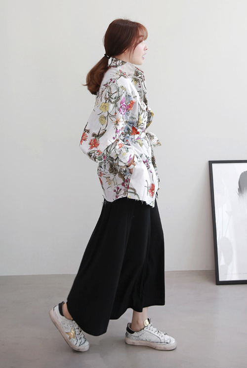 Tie-Waist Floral Jacket