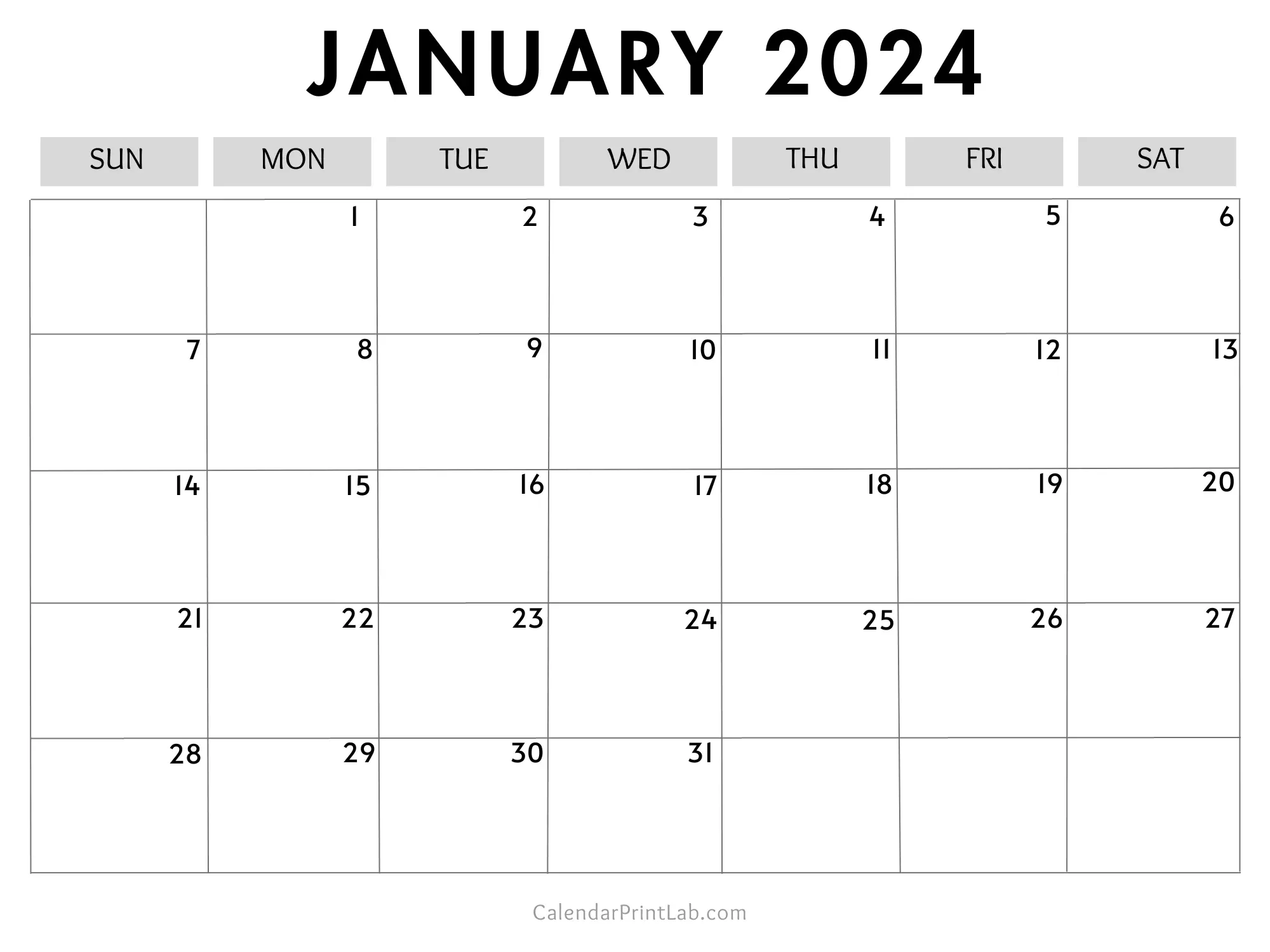 january 2024 calendar printable