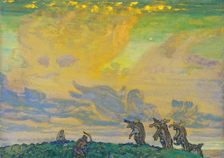 The Great Sacrifice' (original working title for <span class='ital'>The Rite of Spring</span>), preliminary paintings by Nicolas Roerich (1910). © Heritage Image Partnership Ltd / Alamy Stock Photo