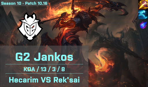 G2 Jankos Hecarim JG vs Reksai - EUW 10.16
