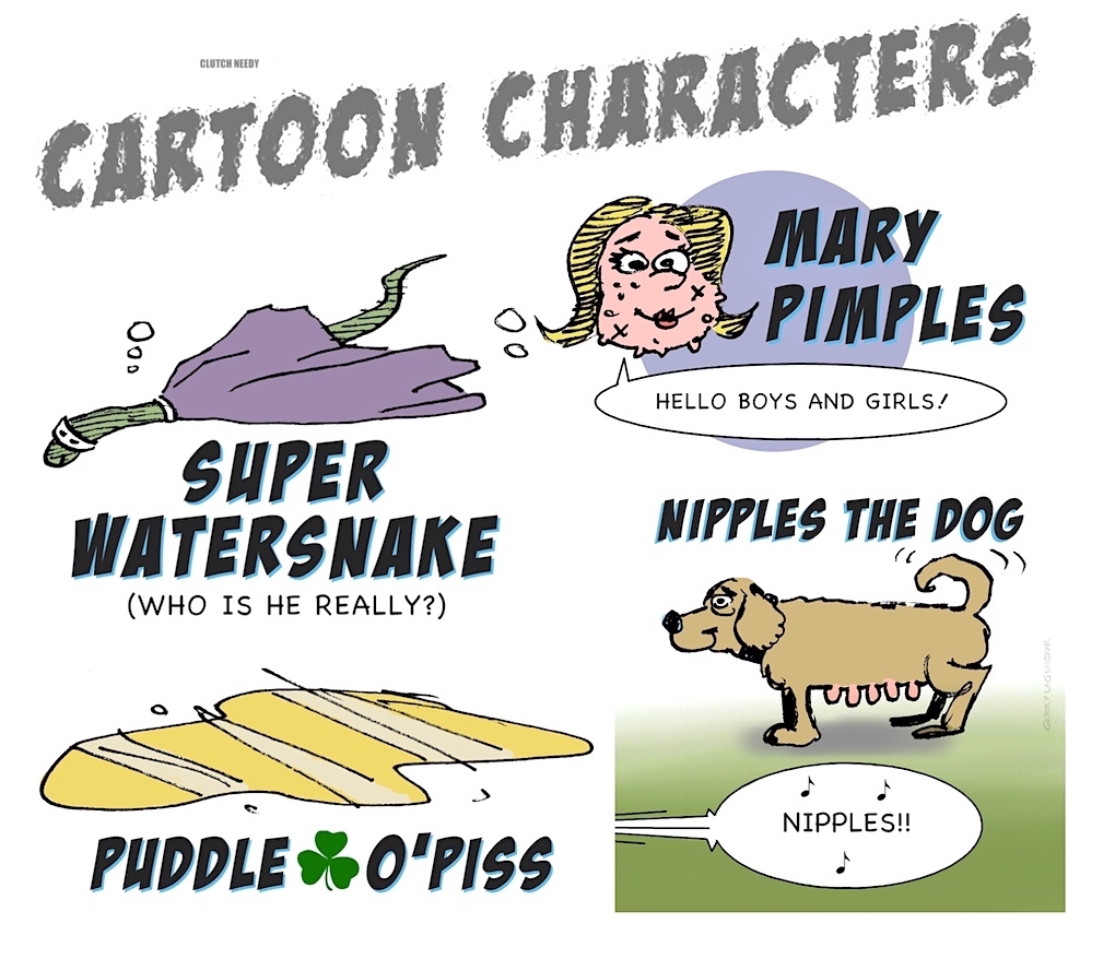 a Clutch Needy cartoon about cartooning
