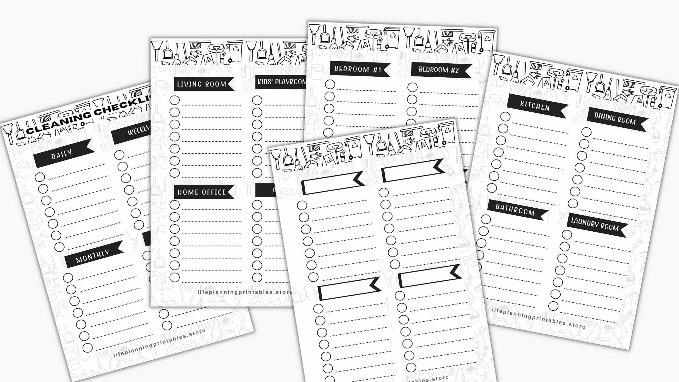 Free Printable Planner pages for home cleaning