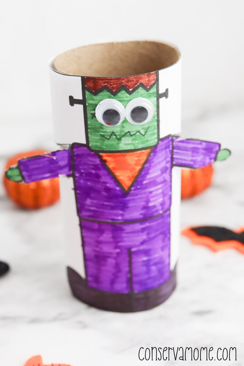 colour in printable paper roll frankenstein