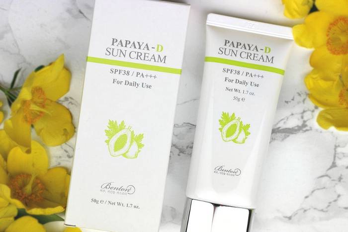 Skincare Korea untuk Usia 50 Tahun - Papaya D-Sun Cream SPF38/PA+++