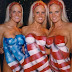 American Flag Body Painting For Girls