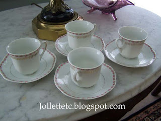 Teacup collection Rucker demitasse cups and saucers https://jollettetc.blogspot.com