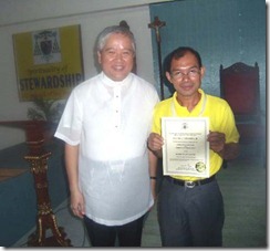 Archbishop Soc with Bro. Tony durin the SLL Graduation