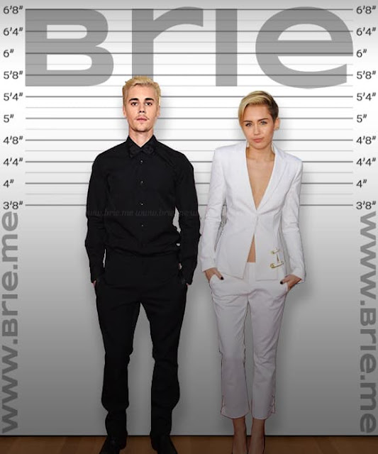 Justin Bieber height comparison with Miley Cyrus