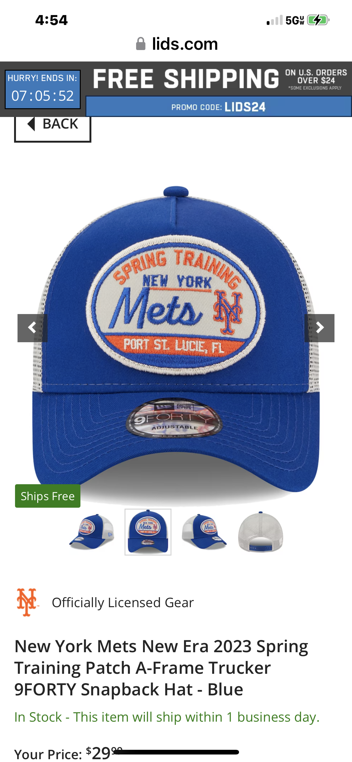  Mets Spring Training Patch Hat