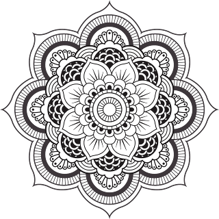 Mandala dificil de flor para colorear