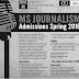 Admissions Spring 2018 in MS Journalism