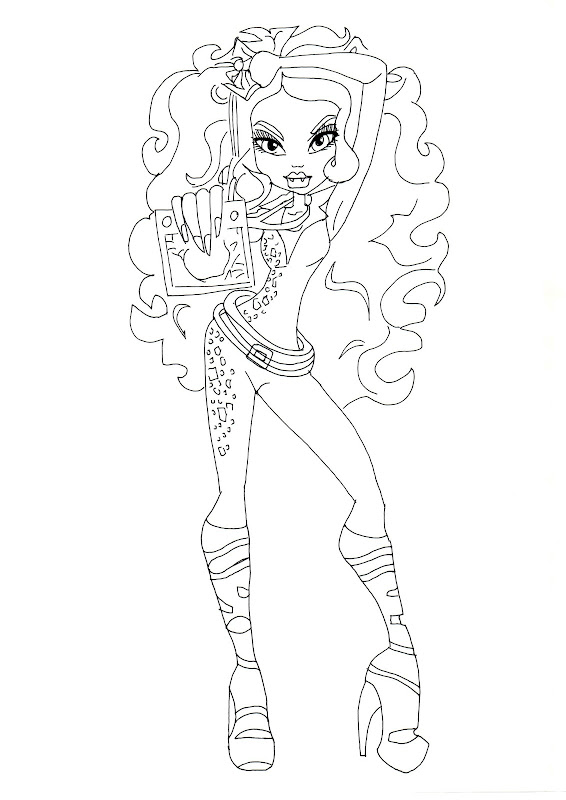 Clawdeen Wolf Music Festival Coloring Sheet title=