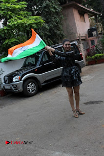Bollywood Actress Model Urvashi Rautela Stills in Black Dress at Republic Day Celebrations  0004.jpg