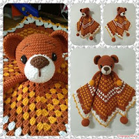 PATRON MANTA DE APEGO OSO DE CROCHET