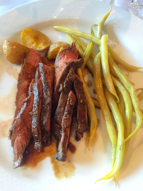 Skirt steak with Yukon gold potatoes and wax beans at Oliveto. Photo by Nicole Ruiz Hudson.