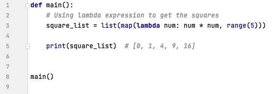 map() with lambda expression in Python