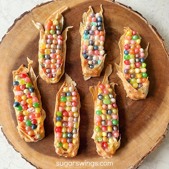 Rainbow Glass Gem Corn on Cob Cookies