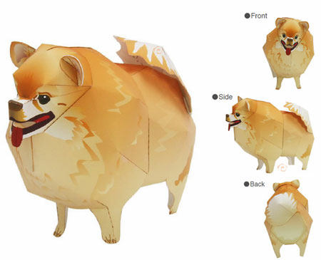 Pomeranian Papercraft