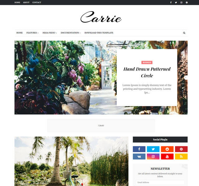 carrie simple blogger theme 