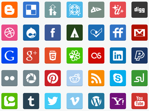 flat social media icons