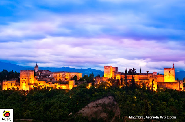 Alhambra, Granada, Espanha vista do Albaicín