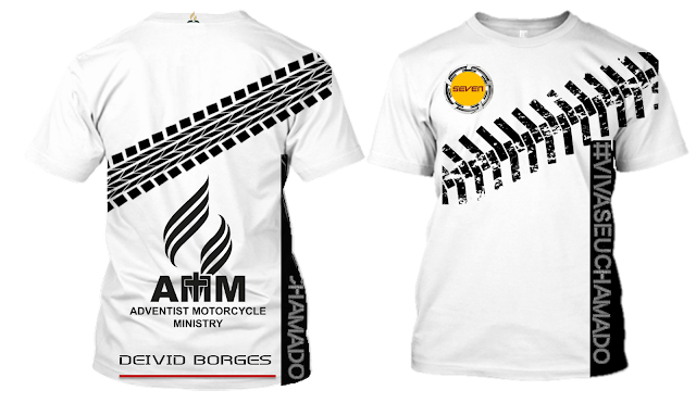 Ministério Motociclista Adventista Modelo de Camiseta Camisa Uniforme Seven