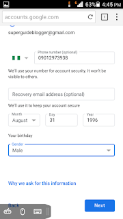 how can I create a gmail account