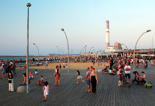 families dusk old port tel aviv