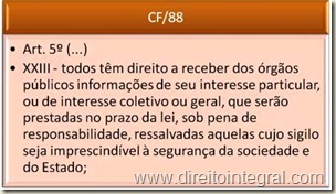 CF - Constituição Federal - Art. 5º, XXIII - Direito à informação.