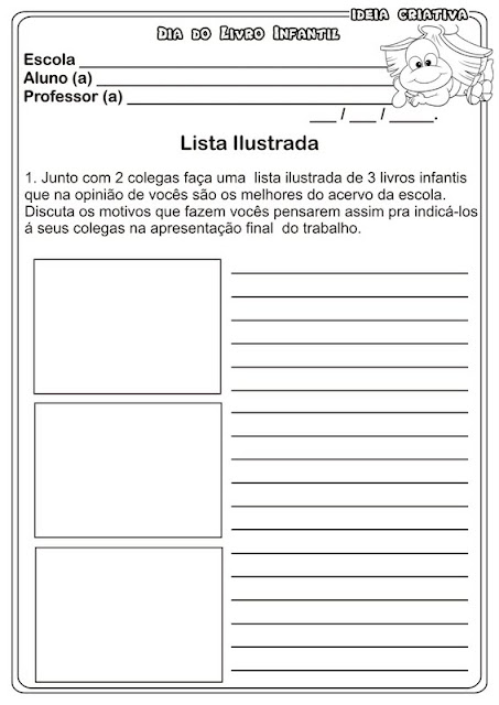 Atividade Lista de Livros Ilustrada em Grupo