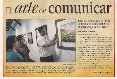 Article about Roland Lee in El Sol Spanish language publication published by the Spectrum newspaper. Written by Kevin Jenkins.