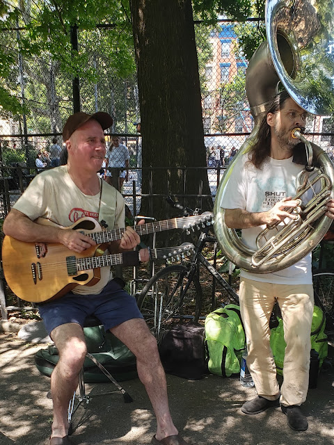 Scott Stenten (left) at Tompkins Square Park on June 25