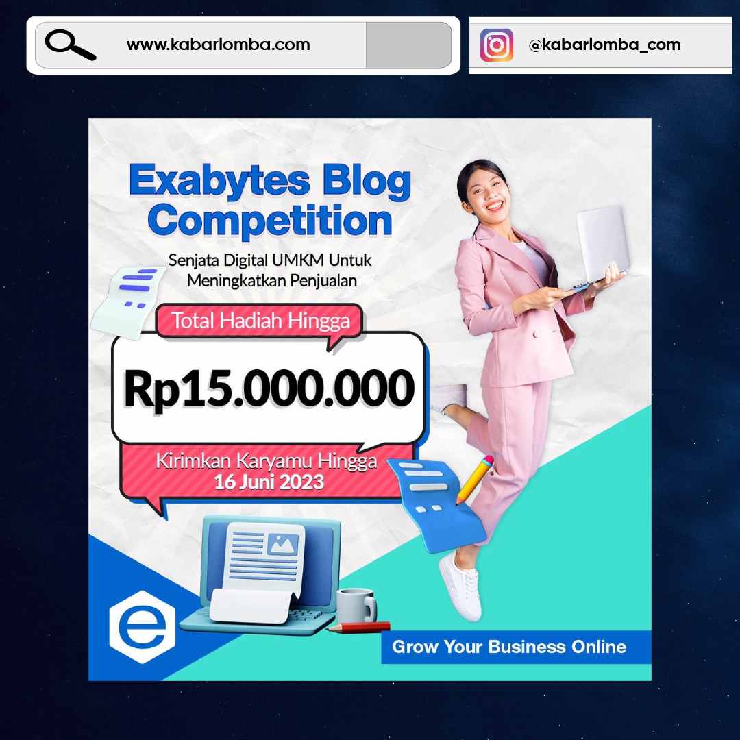 Exabytes Blog Competition 2023 Total Hadiah 15 Juta Rupiah