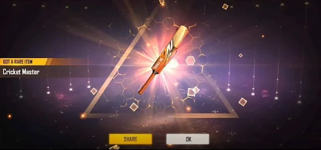 Free Fire: Claim Free 'Cricket Master' bat skin with Diwali Top Up Event